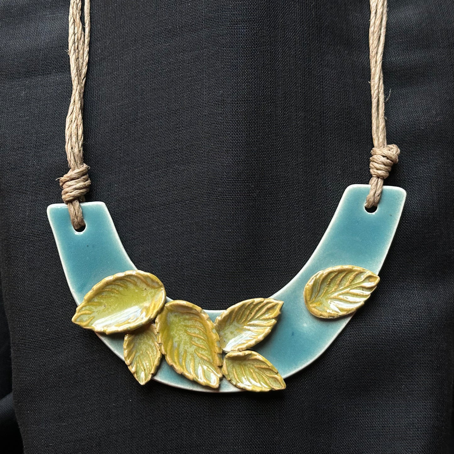 Verdant vine ceramic neckpiece